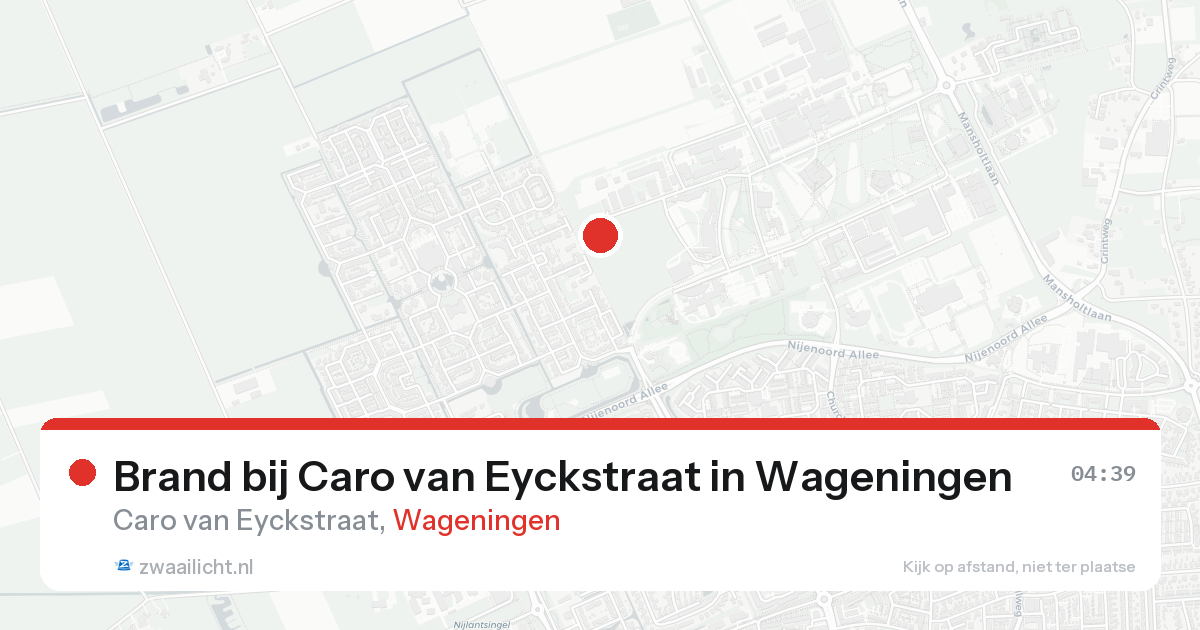 Brand bij Caro van Eyckstraat in Wageningen — 20 feb 2026
