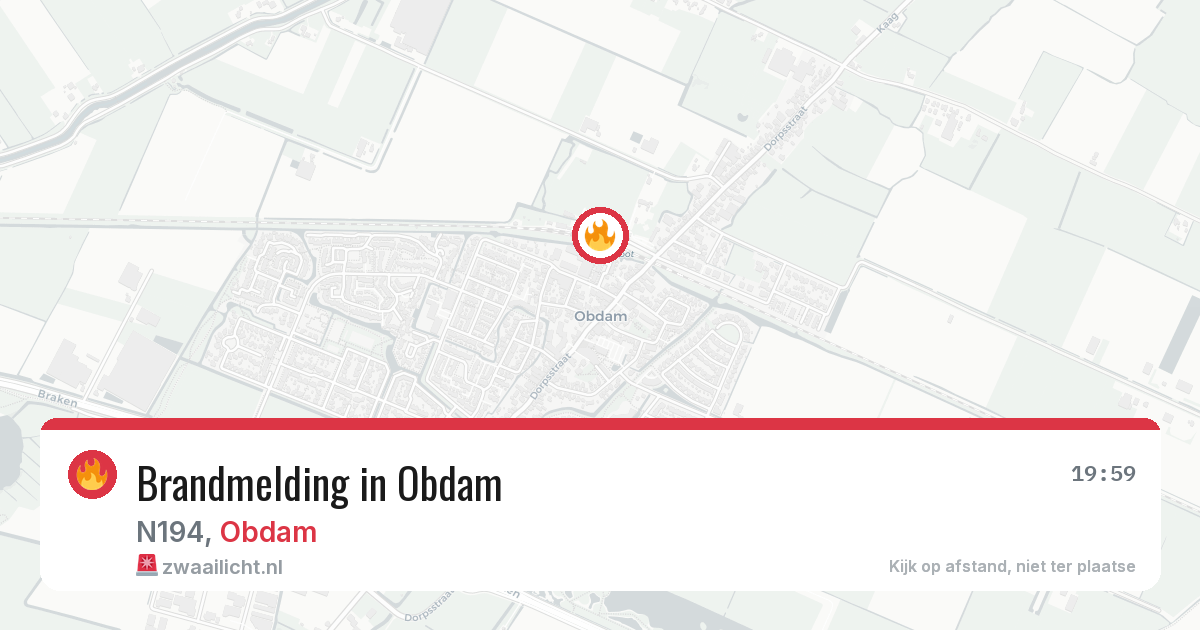 Brandmelding in Obdam — 28 mei 2026