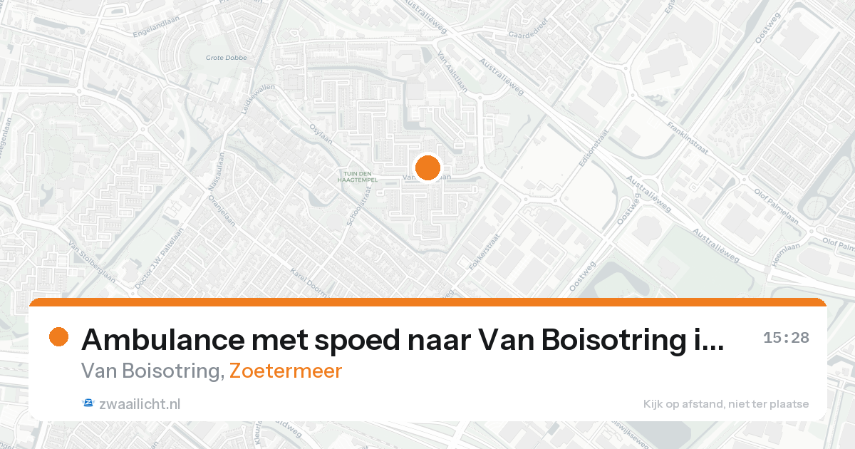 Ambulance met spoed naar Van Boisotring in Zoetermeer — 16 aug 2026