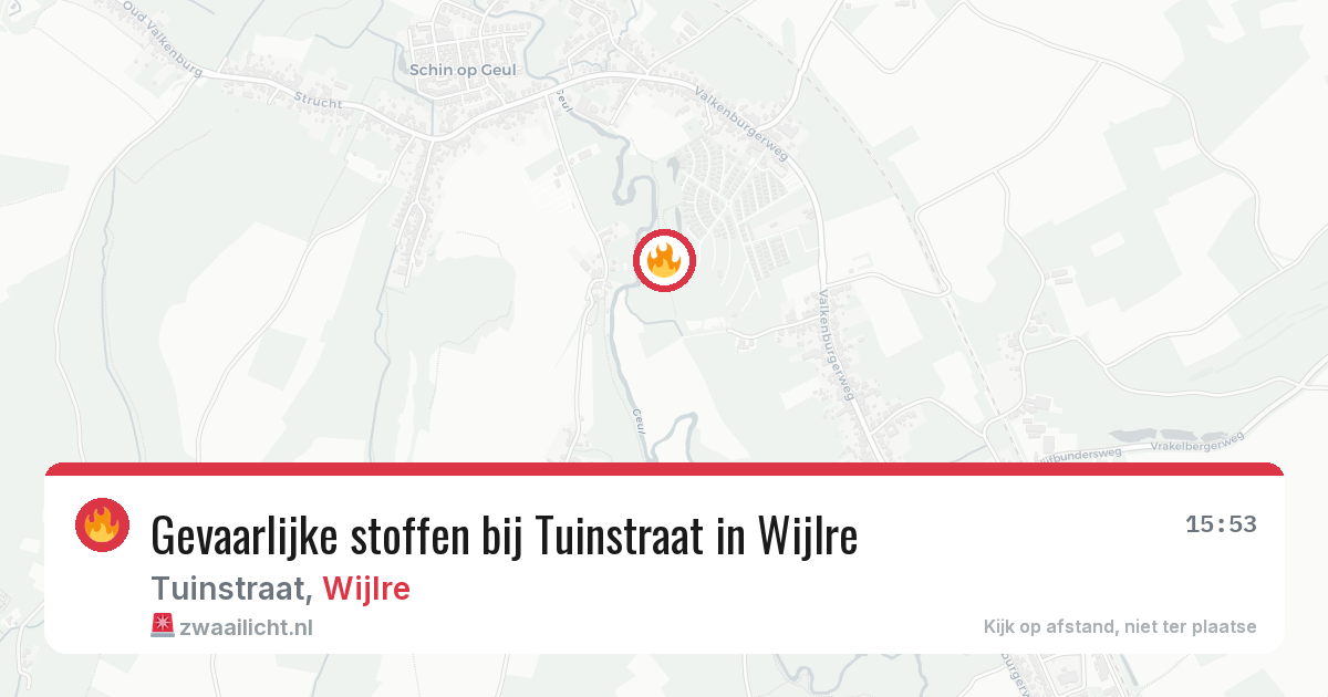 Gevaarlijke stoffen bij Tuinstraat in Wijlre — 26 jun 2026