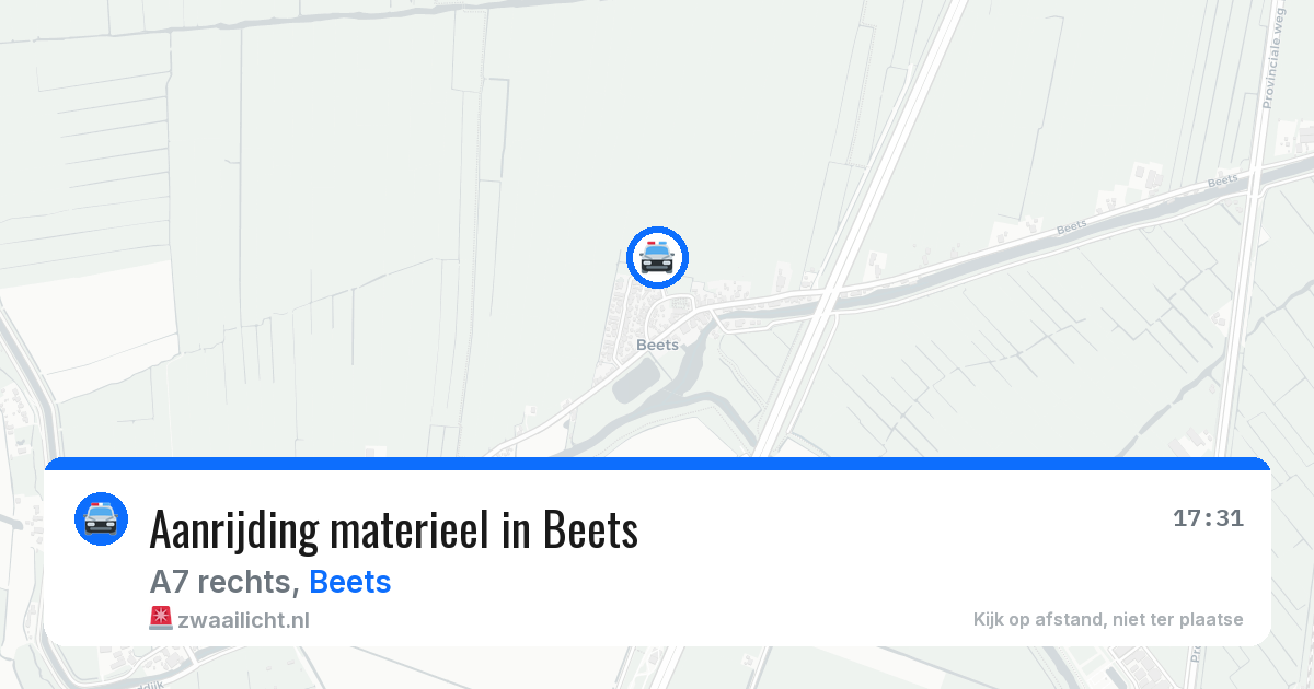 Aanrijding materieel in Beets — 2 jun 2026