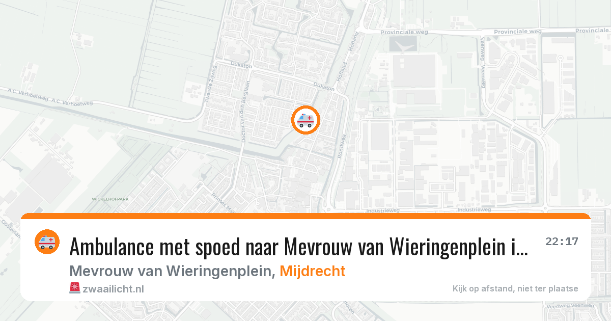 Ambulance met spoed naar Mevrouw van Wieringenplein in Mijdrecht — 26 jun 2026