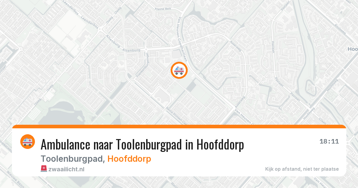Ambulance naar Toolenburgpad in Hoofddorp — 27 mei 2026
