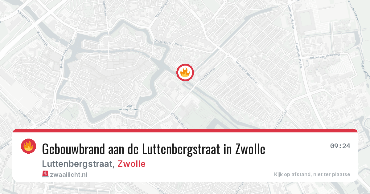 Gebouwbrand aan de Luttenbergstraat in Zwolle — 2 apr 2026