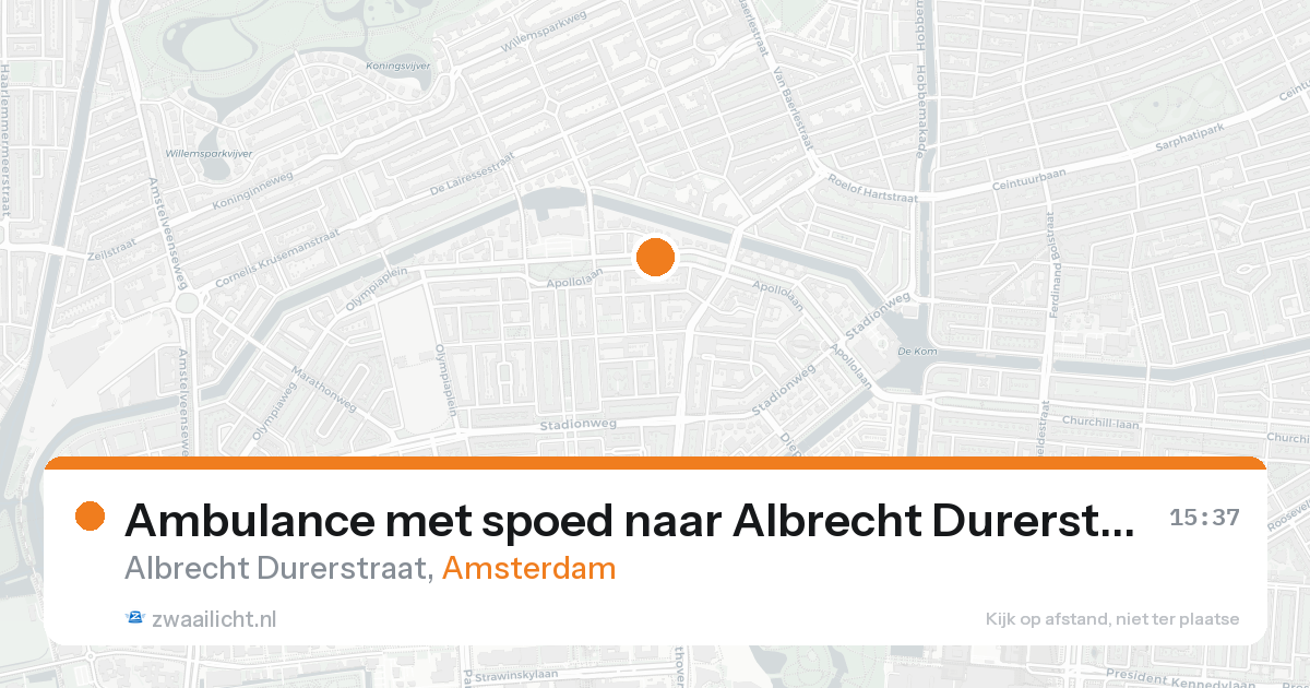 Ambulance met spoed naar Albrecht Durerstraat in Amsterdam — 23 aug 2026