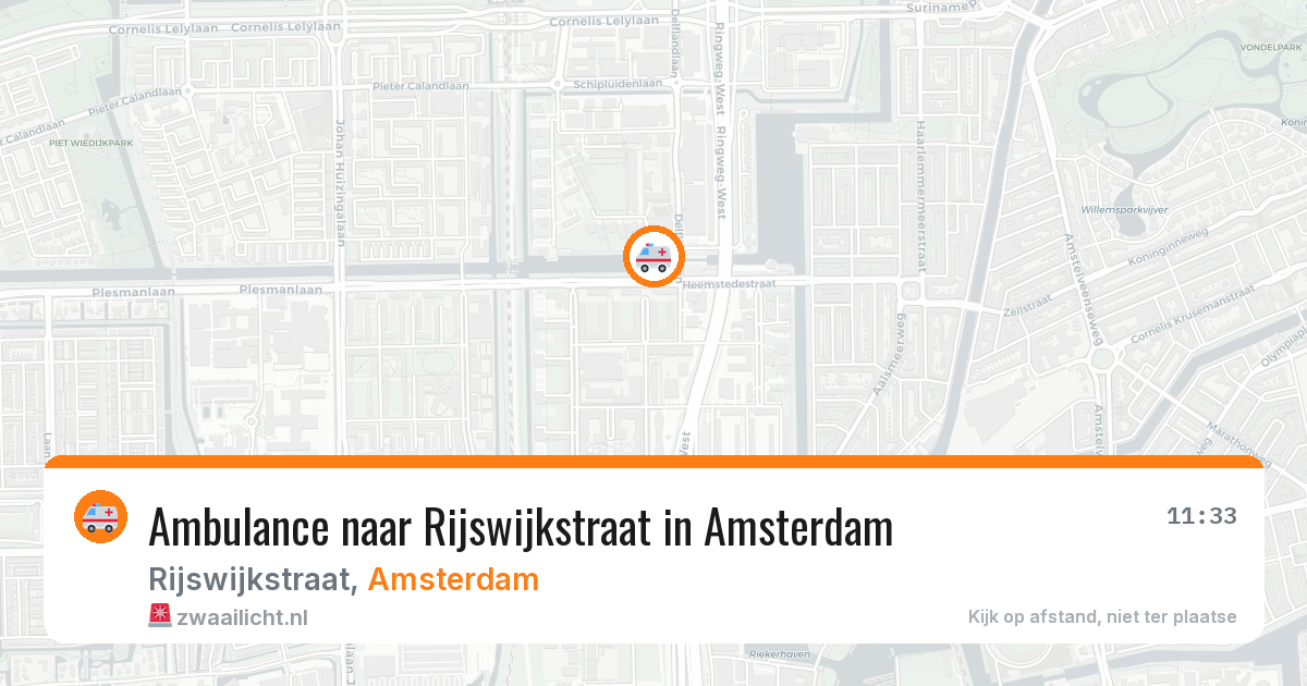 Ambulance naar Rijswijkstraat in Amsterdam — 11 aug 2026