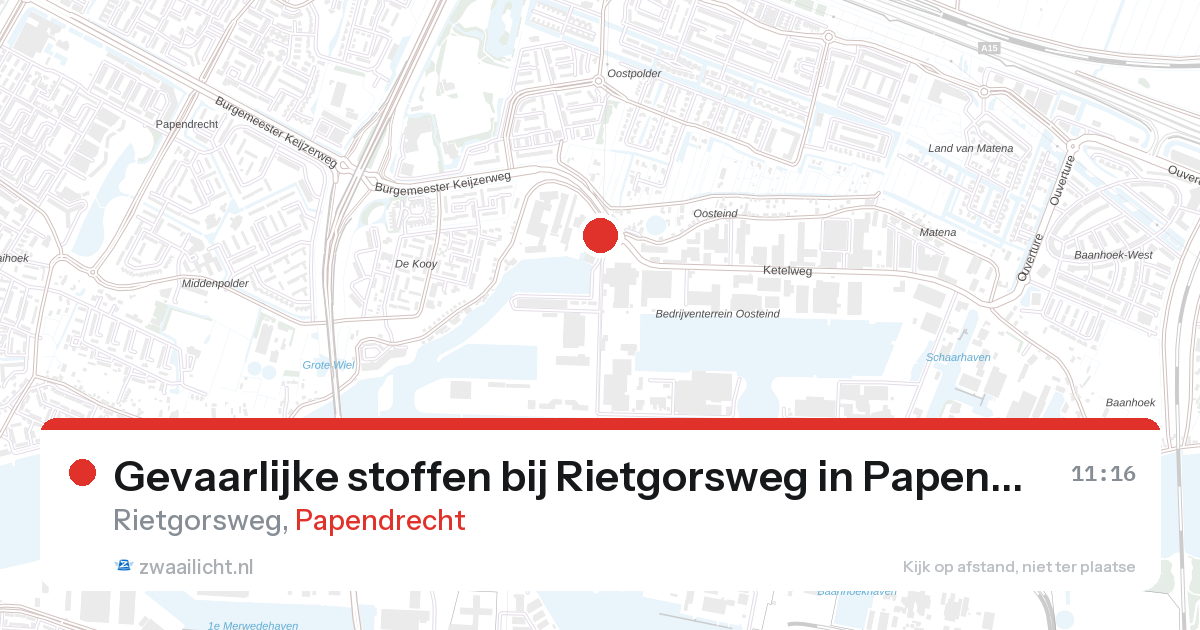 Gevaarlijke stoffen bij Rietgorsweg in Papendrecht — 27 aug 2026