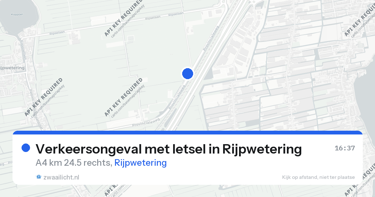 Verkeersongeval met letsel in Rijpwetering — 15 aug 2026
