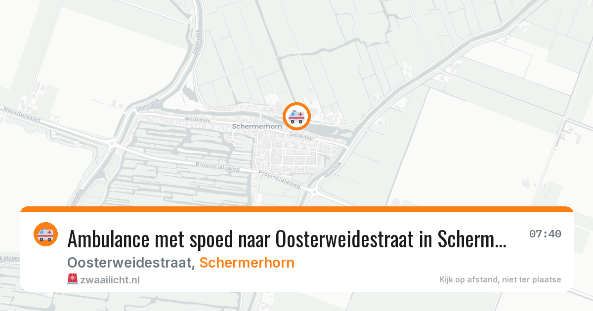 Ambulance met spoed naar Oosterweidestraat in Schermerhorn — 9 jul 2026