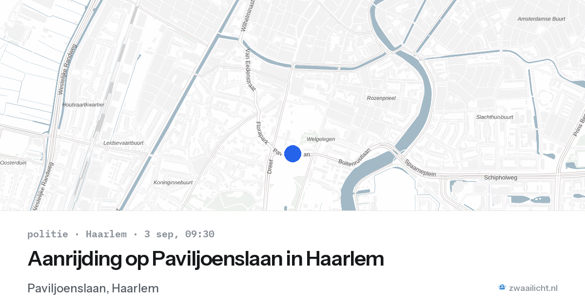Aanrijding op Paviljoenslaan in Haarlem — 3 sep 2026