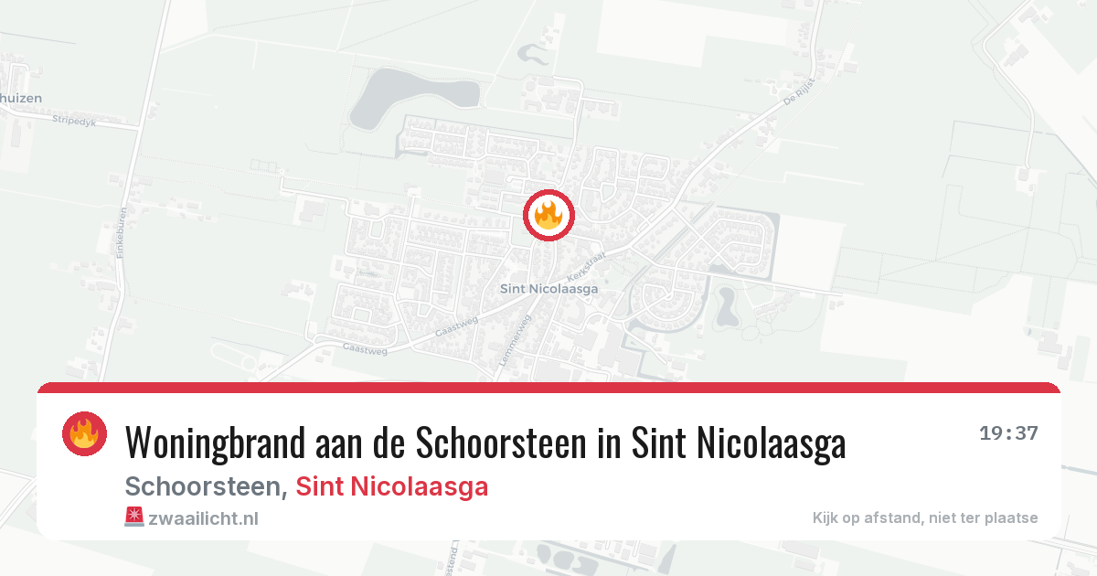 Woningbrand aan de Schoorsteen in Sint Nicolaasga — 15 mrt 2026