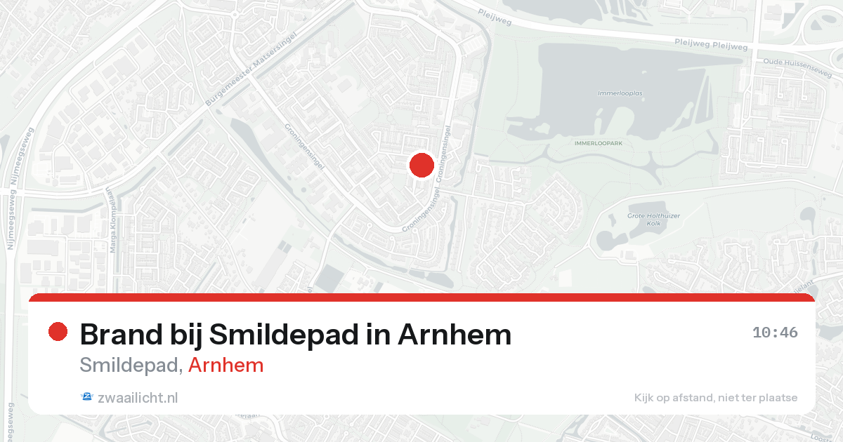 Brand bij Smildepad in Arnhem — 15 aug 2026
