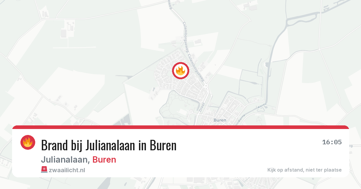 Brand bij Julianalaan in Buren — 11 apr 2026