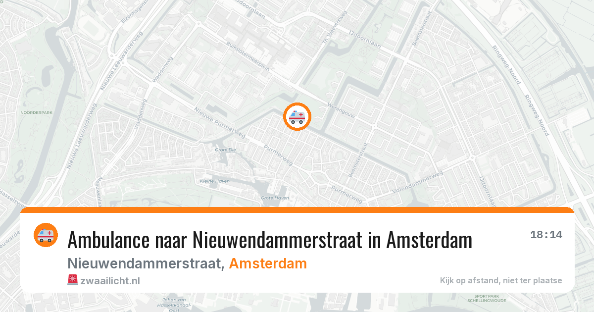 Ambulance naar Nieuwendammerstraat in Amsterdam — 13 aug 2026