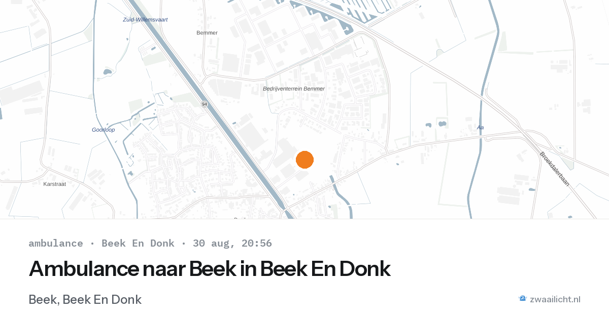 Ambulance naar Beek in Beek En Donk — 30 aug 2026