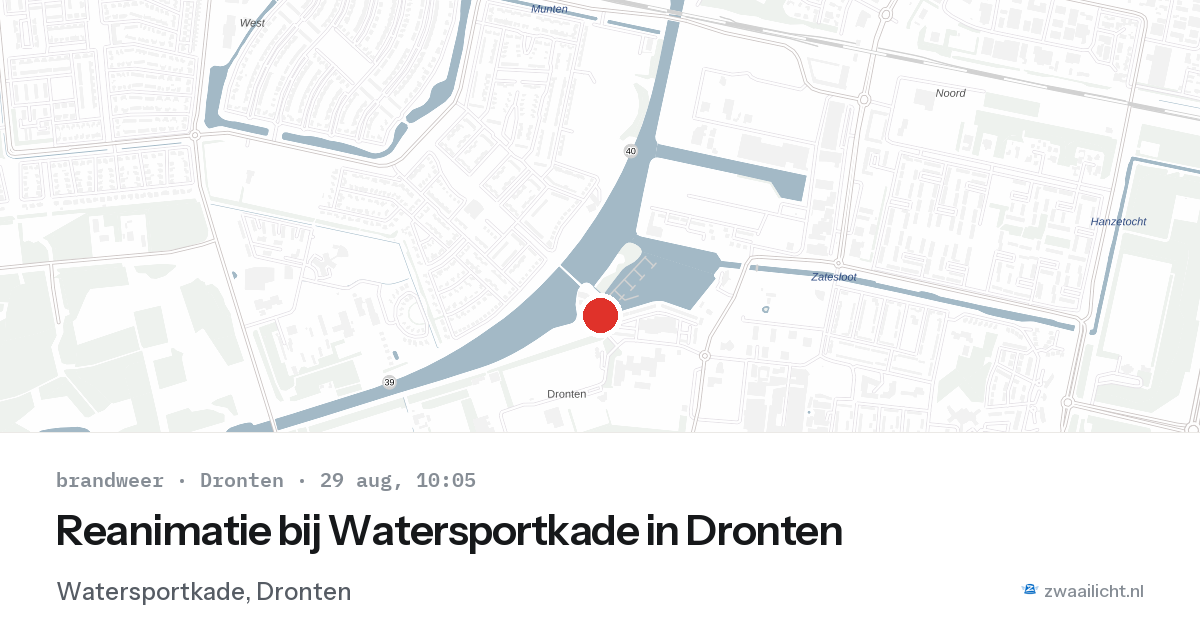 Reanimatie bij Watersportkade in Dronten — 29 aug 2026
