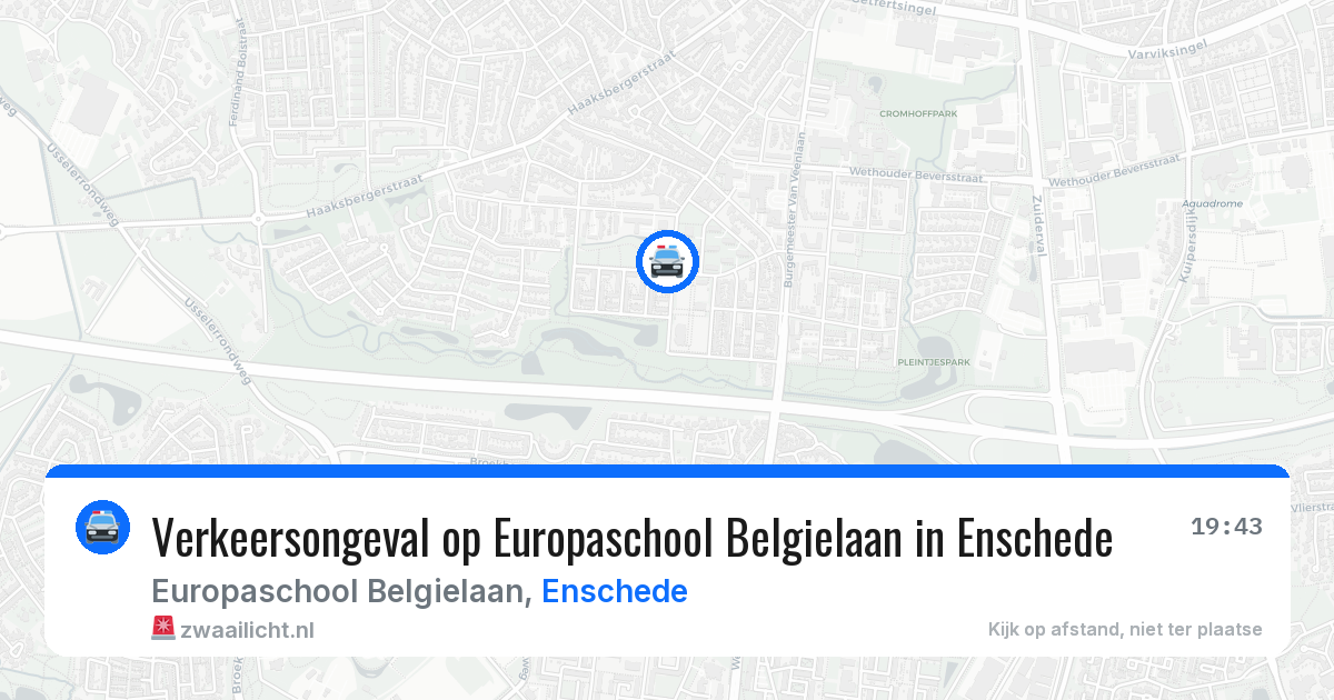 Verkeersongeval op Europaschool Belgielaan in Enschede — 22 mrt 2026