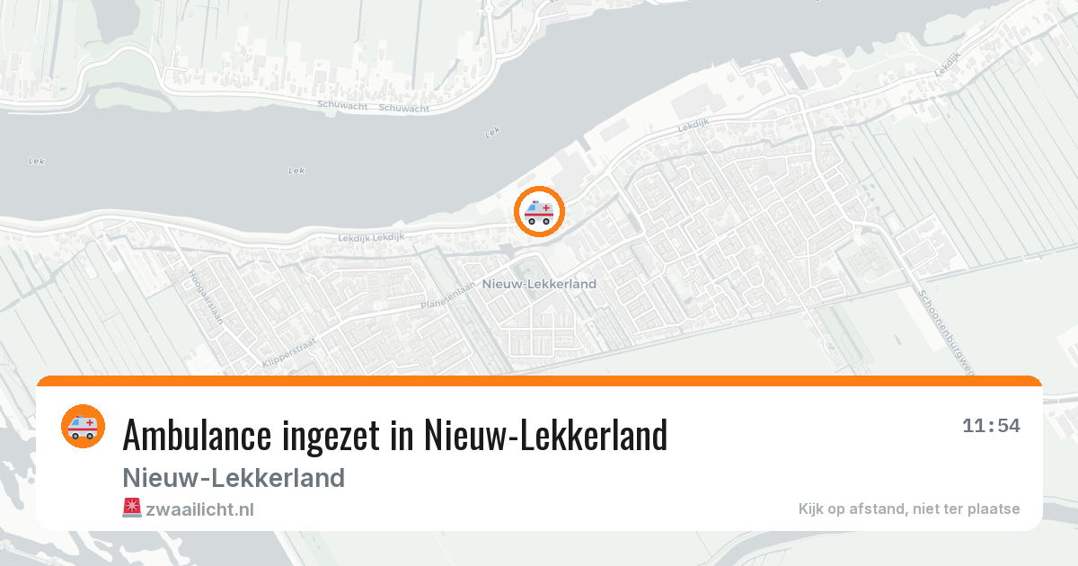 Ambulance ingezet in Nieuw-Lekkerland — 24 mrt 2026