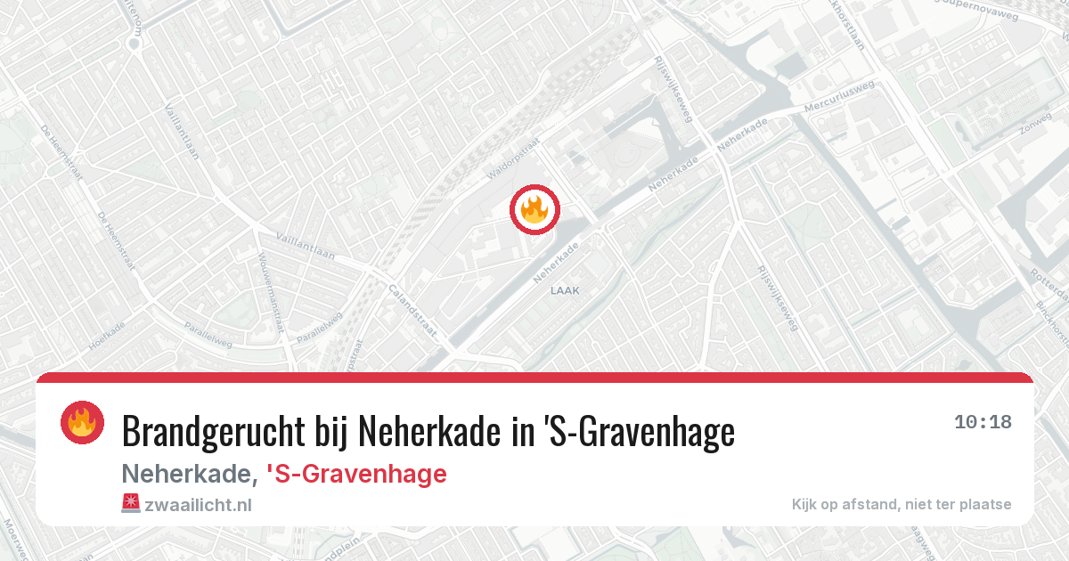 Brandgerucht bij Neherkade in 'S-Gravenhage — 6 jun 2026