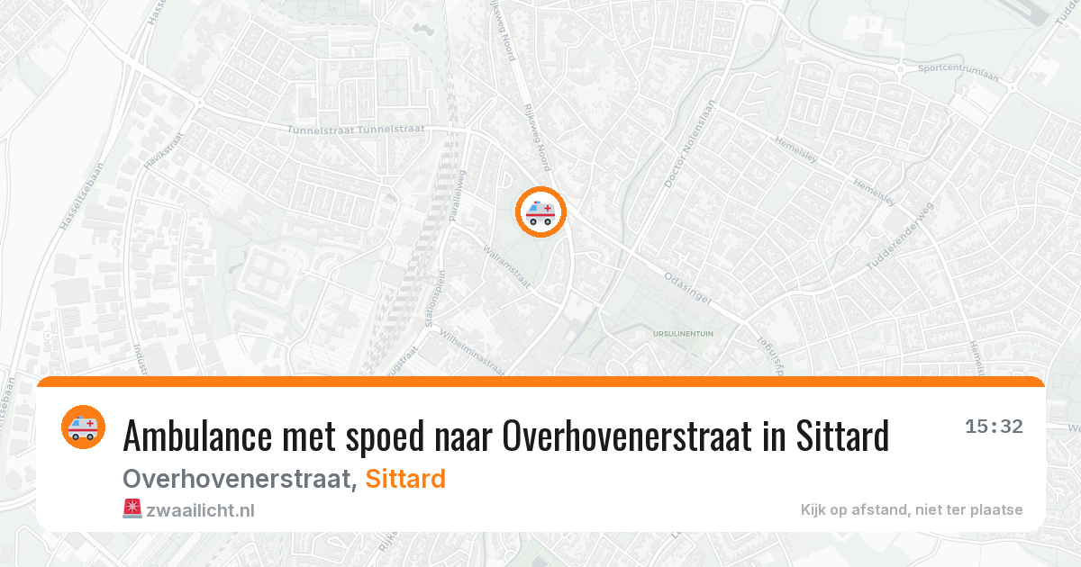 Ambulance met spoed naar Overhovenerstraat in Sittard — 15 feb 2026