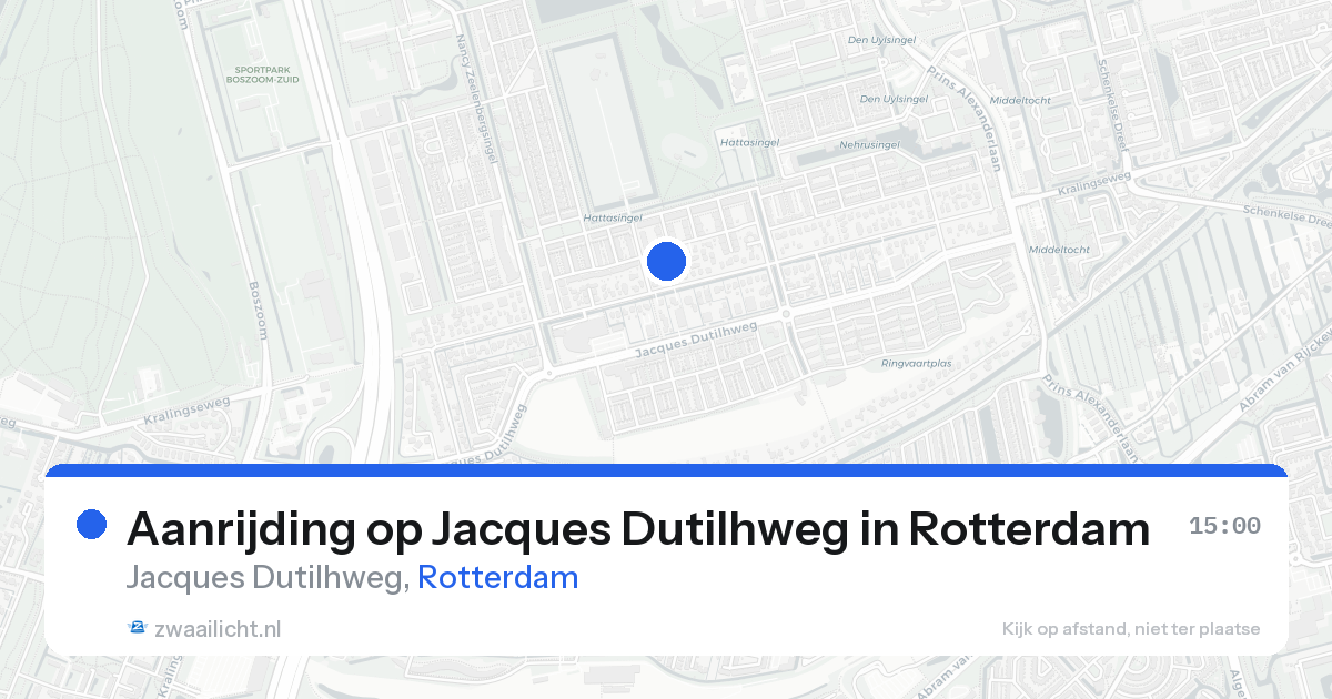 Aanrijding op Jacques Dutilhweg in Rotterdam — 15 aug 2026