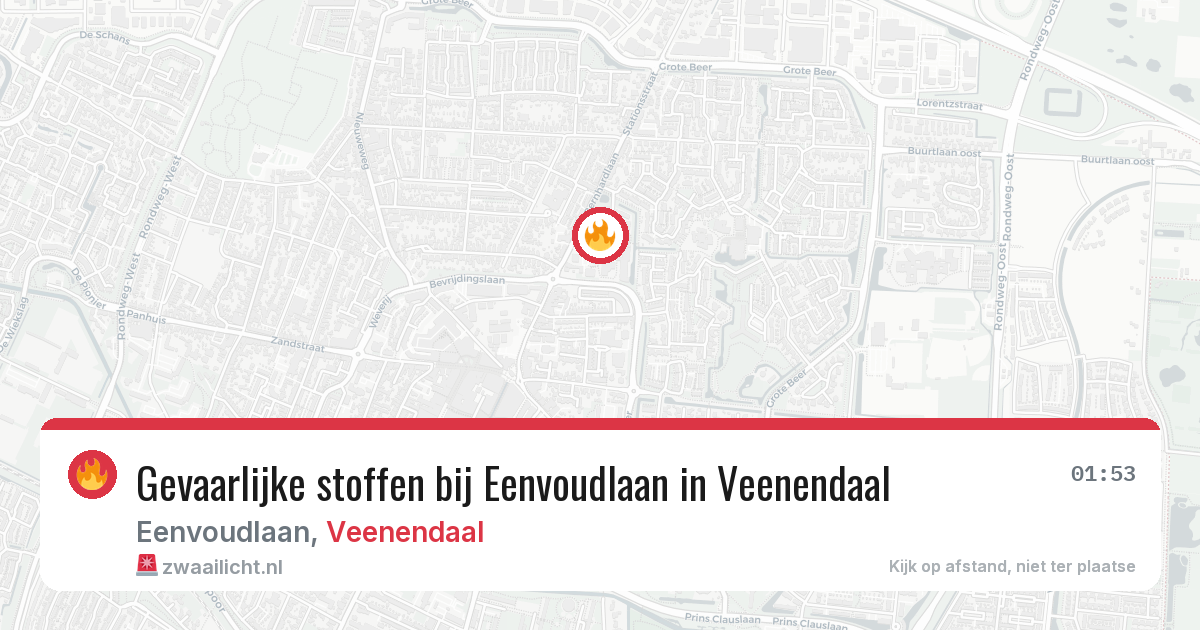 Gevaarlijke stoffen bij Eenvoudlaan in Veenendaal — 9 aug 2026
