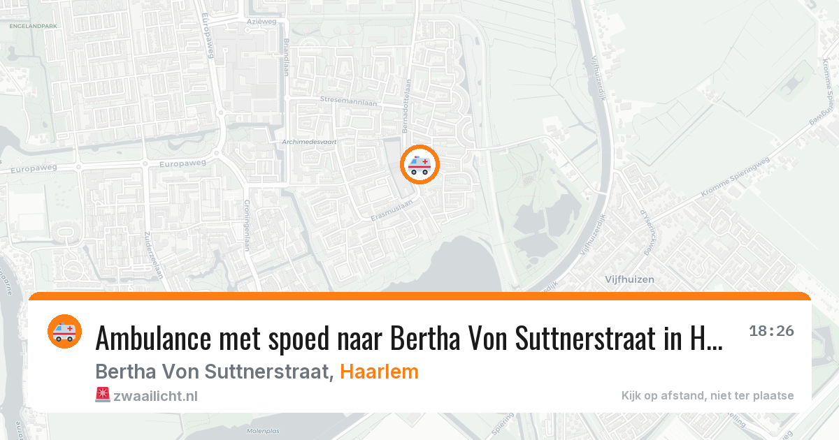 Ambulance met spoed naar Bertha Von Suttnerstraat in Haarlem — 5 jun 2026