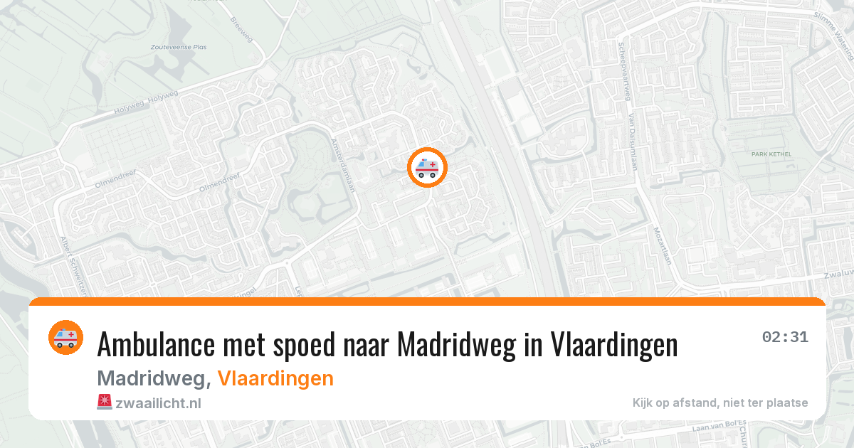 Ambulance met spoed naar Madridweg in Vlaardingen — 5 aug 2026