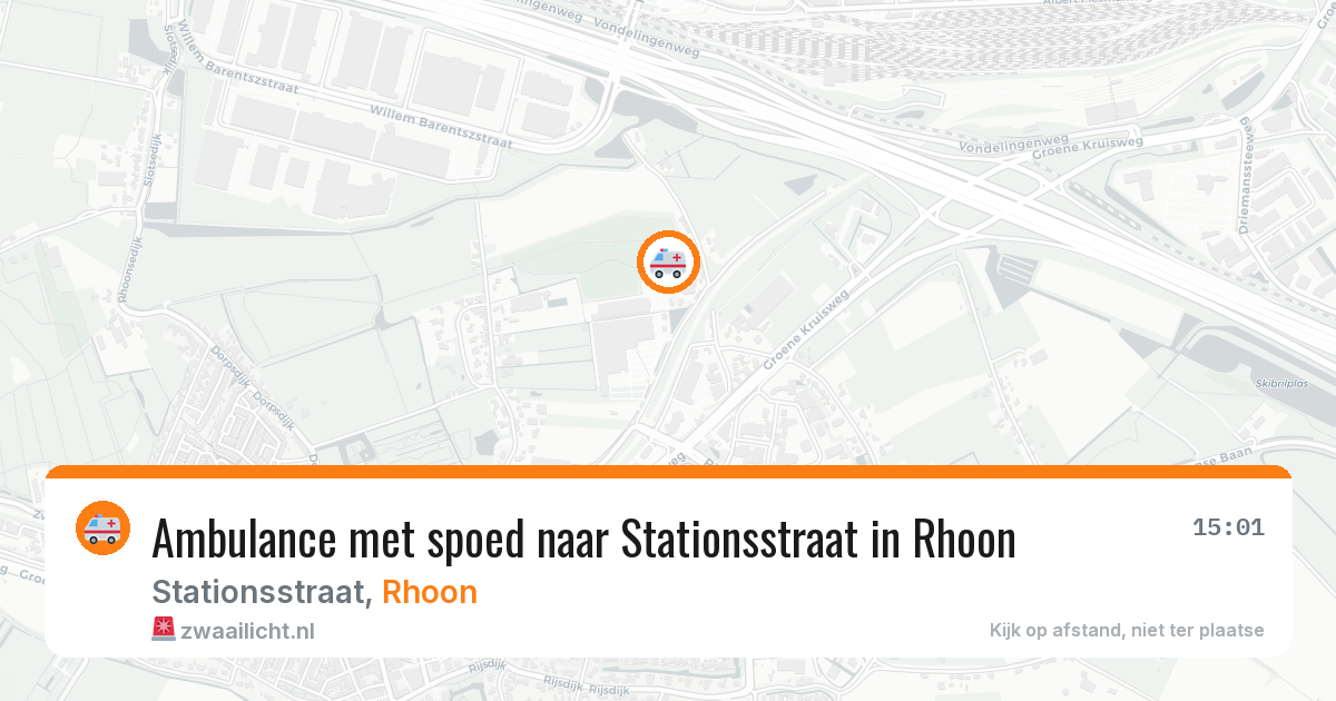 Ambulance met spoed naar Stationsstraat in Rhoon — 7 aug 2026