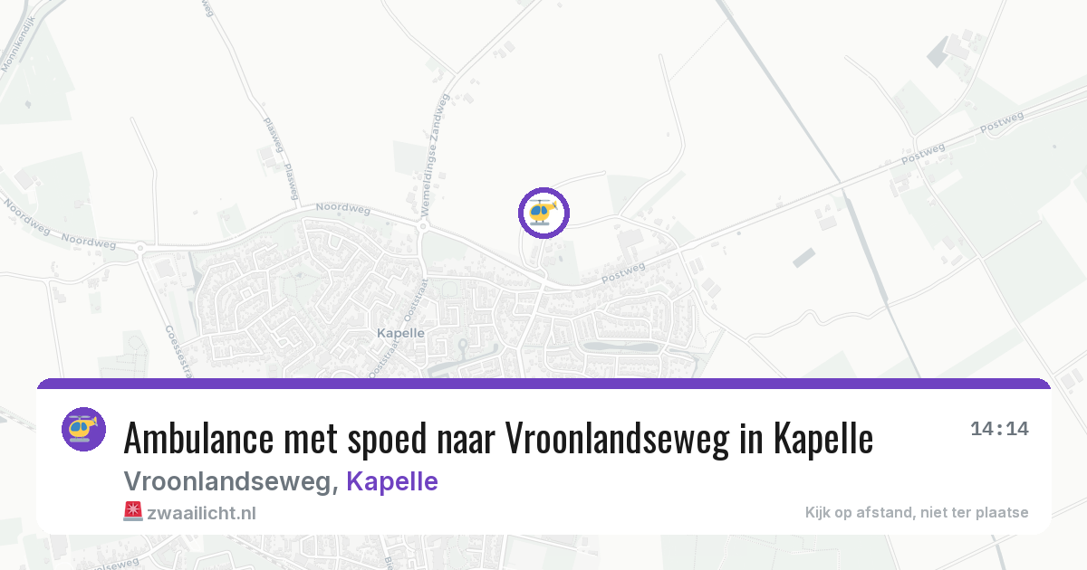 Ambulance met spoed naar Vroonlandseweg in Kapelle — 23 jun 2026