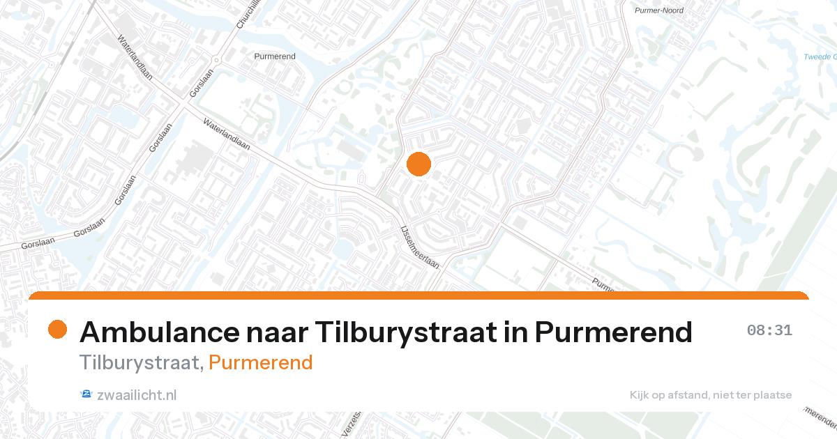 Ambulance naar Tilburystraat in Purmerend — 19 jul 2026