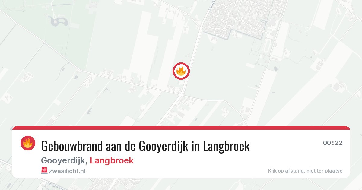 Gebouwbrand aan de Gooyerdijk in Langbroek — 28 mrt 2026