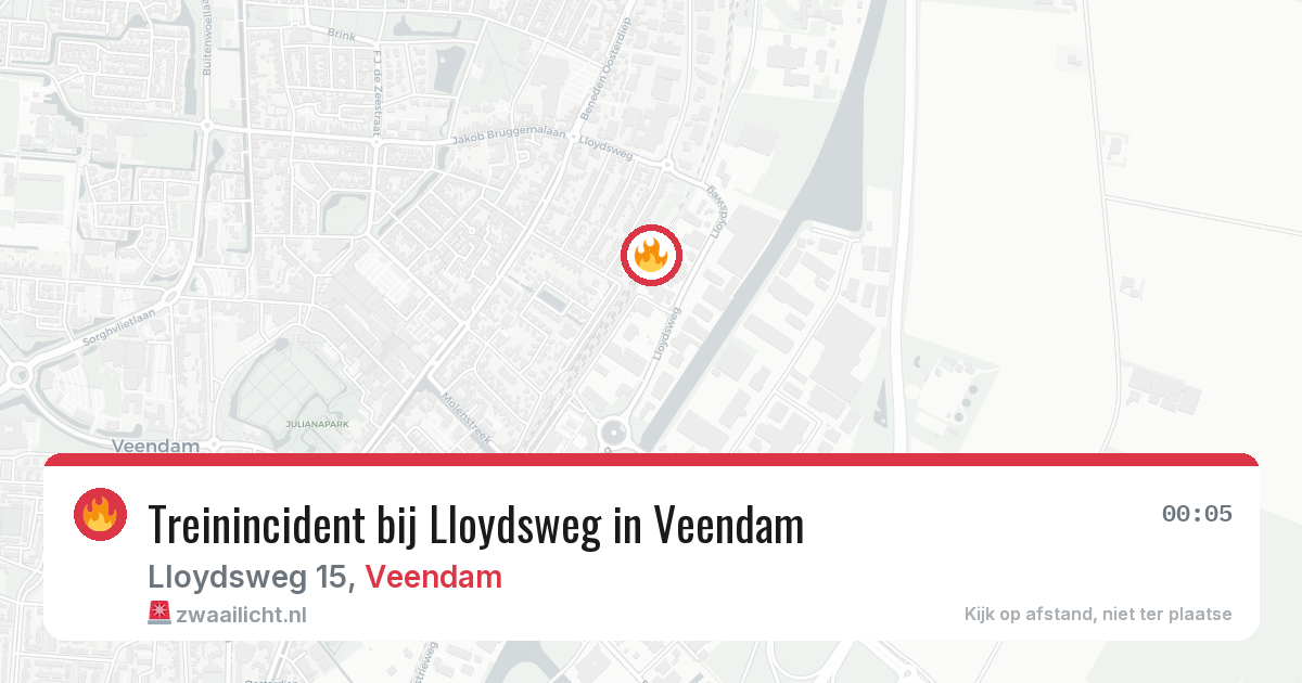 Treinincident bij Lloydsweg in Veendam — 30 mei 2026