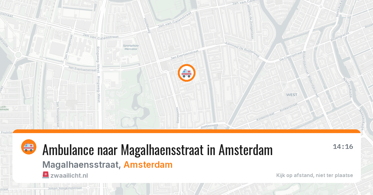 Ambulance naar Magalhaensstraat in Amsterdam — 18 mrt 2026