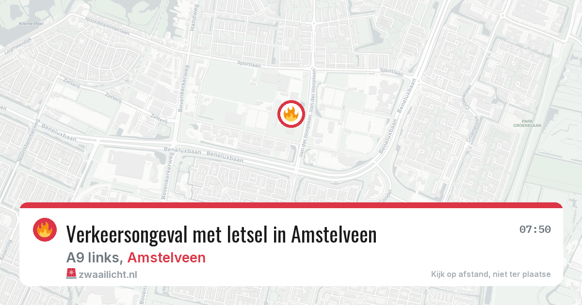 Verkeersongeval met letsel in Amstelveen — 17 mei 2026