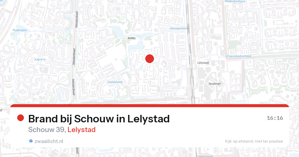 Brand bij Schouw in Lelystad — 27 aug 2026