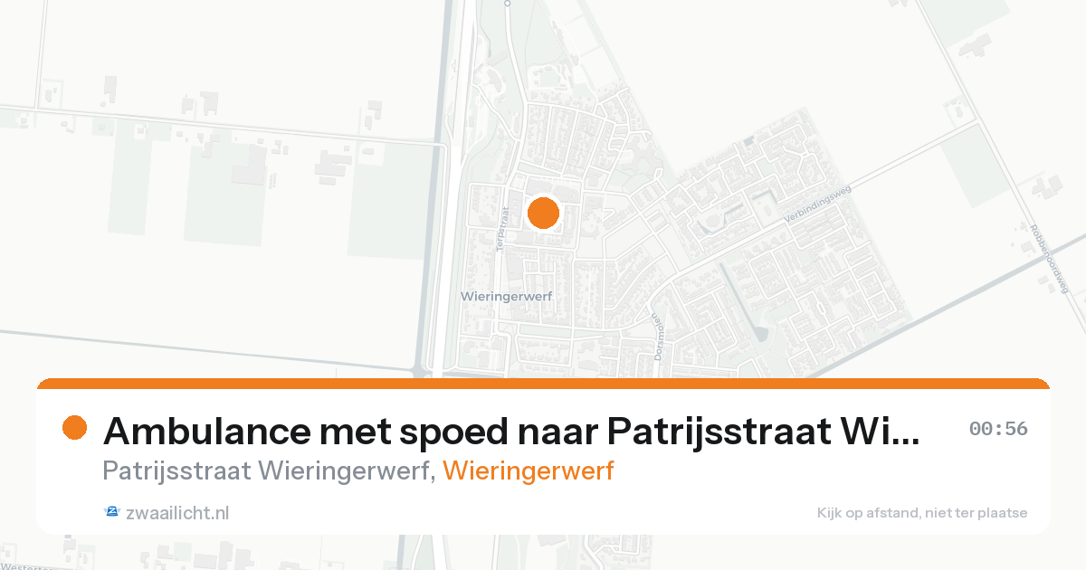 Ambulance met spoed naar Patrijsstraat Wieringerwerf in Wieringerwerf — 20 aug 2026