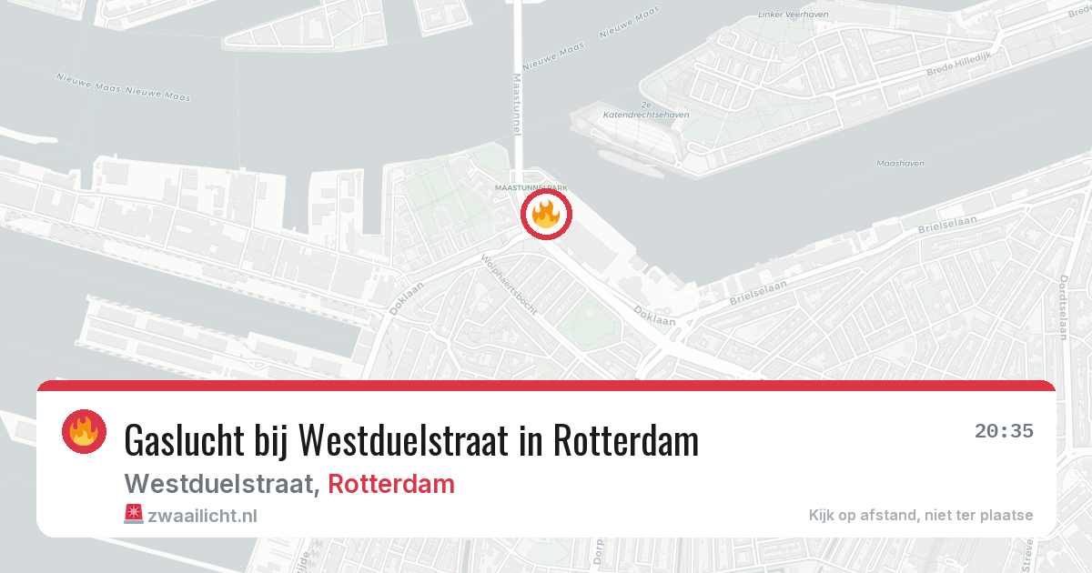 Gaslucht bij Westduelstraat in Rotterdam — 1 aug 2026