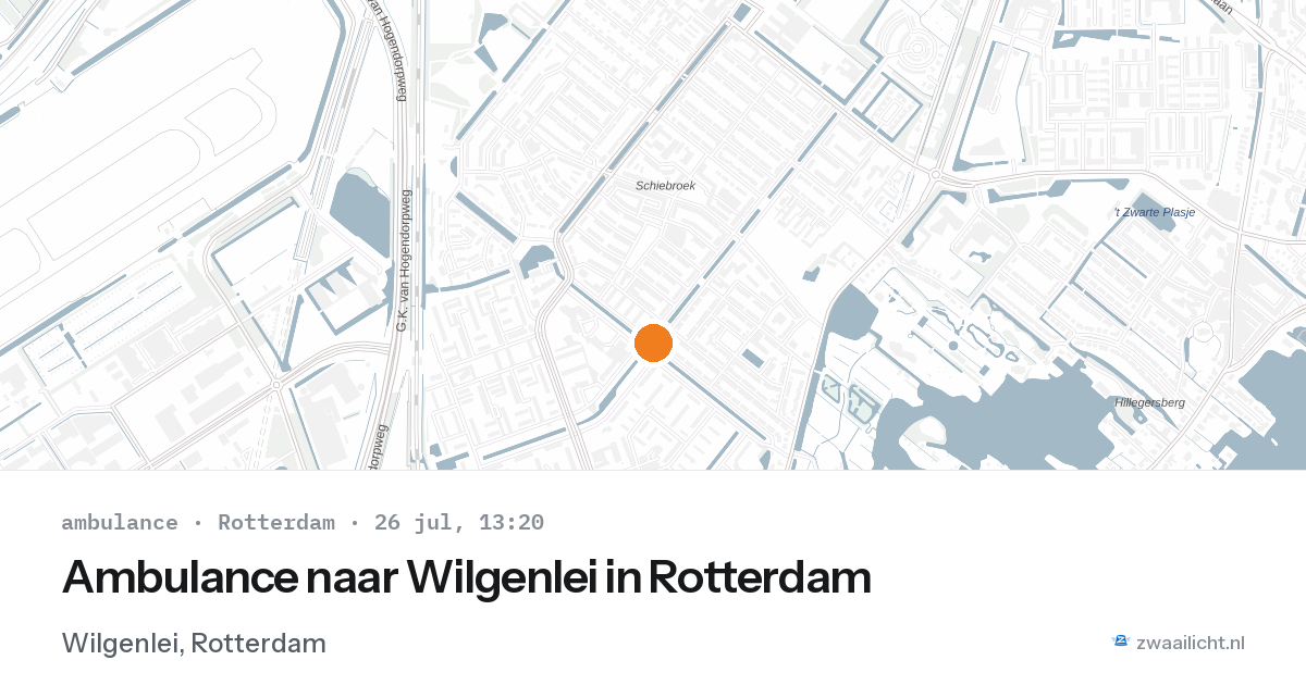 Ambulance naar Wilgenlei in Rotterdam — 26 jul 2026