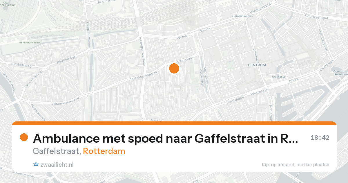 Ambulance met spoed naar Gaffelstraat in Rotterdam — 18 aug 2026