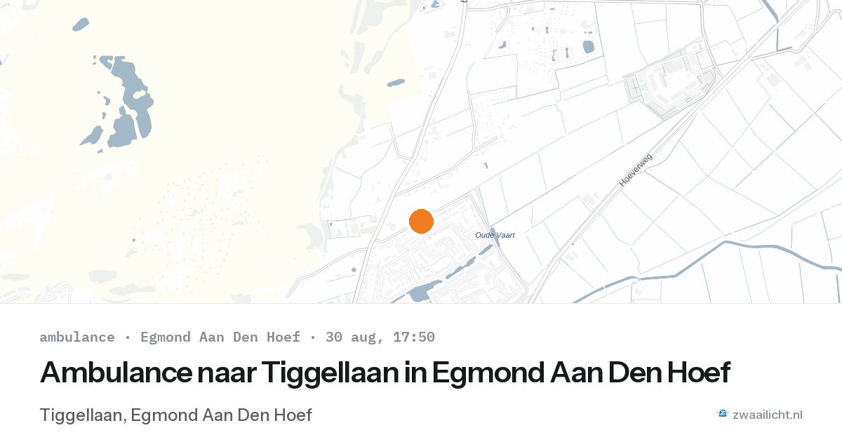 Ambulance naar Tiggellaan in Egmond Aan Den Hoef — 30 aug 2026