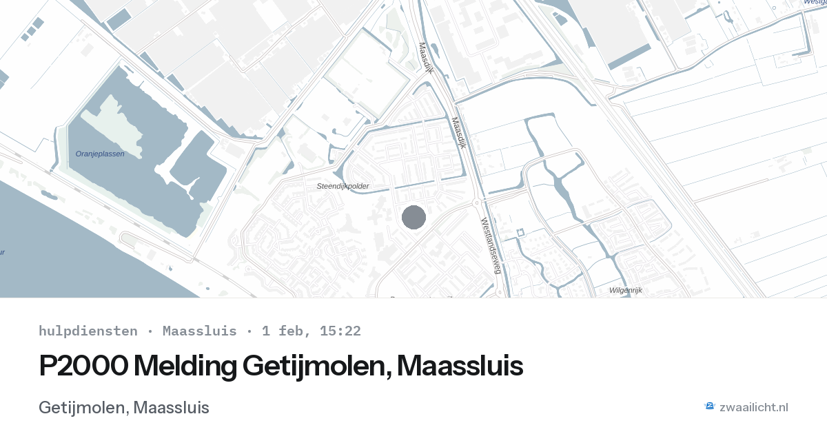 P2000 Melding Getijmolen, Maassluis — 1 feb 2026