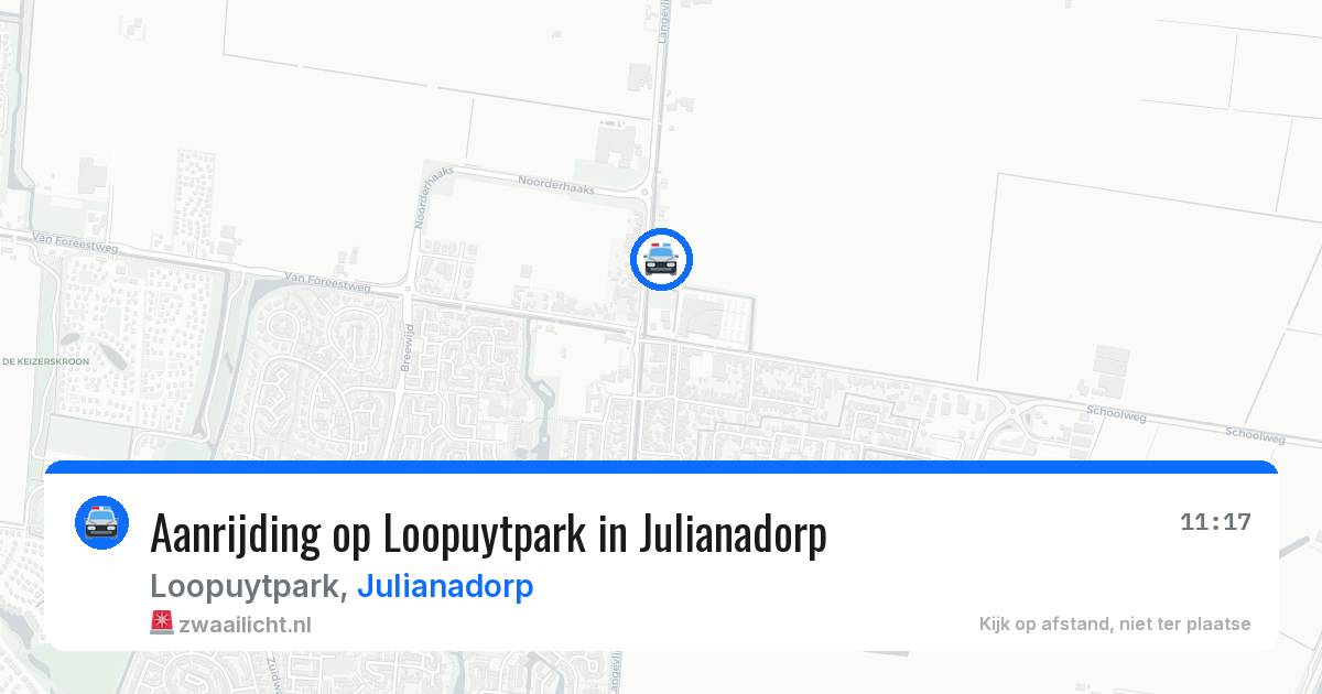 Aanrijding op Loopuytpark in Julianadorp — 30 jul 2026