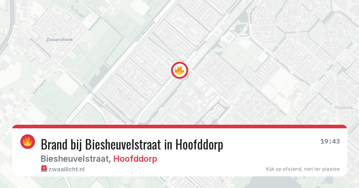 Brand bij Biesheuvelstraat in Hoofddorp — 12 jun 2026