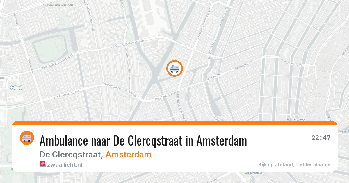 Ambulance naar De Clercqstraat in Amsterdam — 14 aug 2026