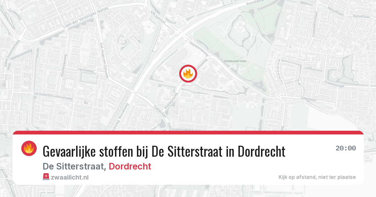 Gevaarlijke stoffen bij De Sitterstraat in Dordrecht — 9 mrt 2026