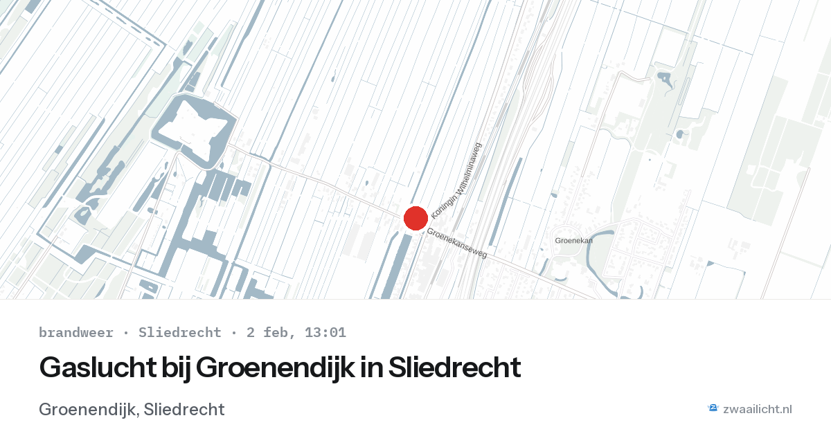 Gaslucht bij Groenendijk in Sliedrecht — 2 feb 2026