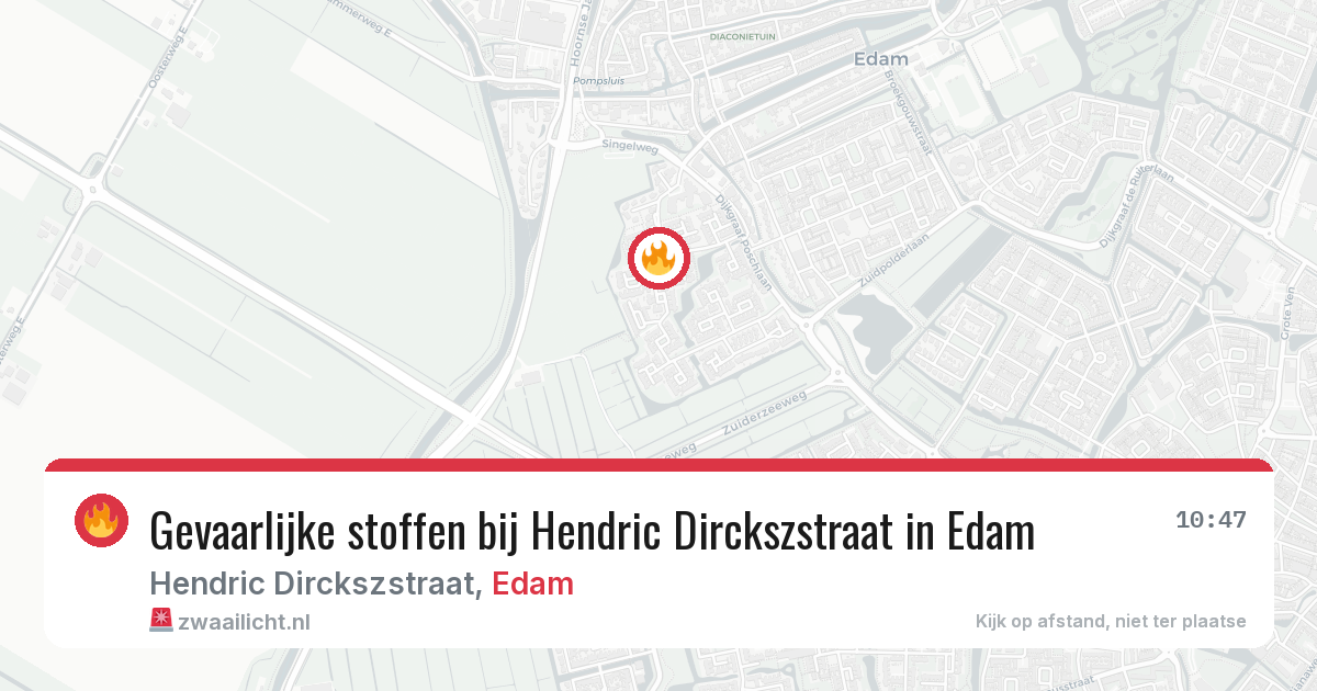 Gevaarlijke stoffen bij Hendric Dirckszstraat in Edam — 9 mei 2026