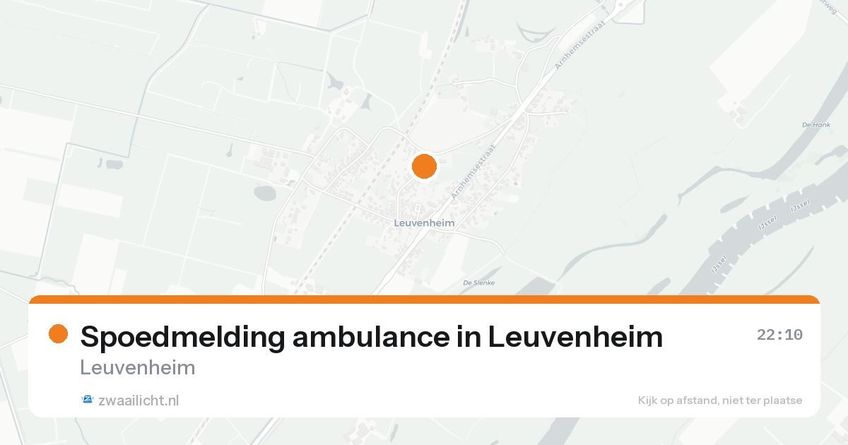 Spoedmelding ambulance in Leuvenheim — 9 aug 2026