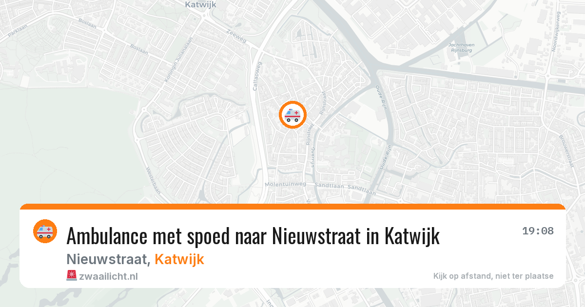 Ambulance met spoed naar Nieuwstraat in Katwijk — 21 mrt 2026